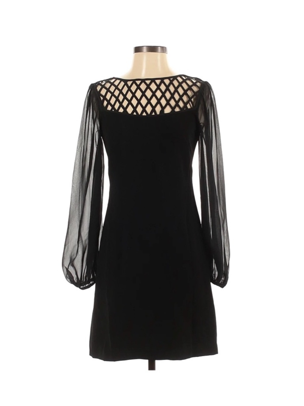 White House Black Market WHBM Black Lattice Cutout Shift Dress 6P (Petite)